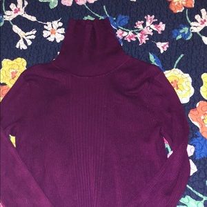 Plum Turtle Neck, cable knit sweater, barely worn
